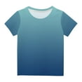 thumbnail image 1 of Diufon Gradient Printed T-Shirts for Girls Round Neck Short Sleeve Blouses Summer Casual Tunics, 1 of 3