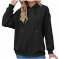 thumbnail image 1 of Diufon Hoodies Drawstring for Women Fall Solid Color Casual Sweatshirt Long Sleeve Blouses, 1 of 7