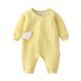 thumbnail image 1 of Diufon Infant Baby Boy Girl Bodysuit Long Sleeve Side Closure Romper Newborn Button Down Solid Color Clothes, 1 of 5