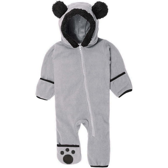 Diufon Infant Baby Boy Girl Fleece Romper Long Sleeve Hoodie Thickened Warm Zipper Up Footie Snowsuit
