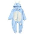 thumbnail image 1 of Diufon Infant Baby Boy Girl Fleece Romper Long Sleeve Thickened Warm Zipper Hoodie Jumpsuit Footie Bodysuit, 1 of 7