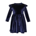 thumbnail image 1 of Diufon Infant Baby Girl Christmas Dress Velvet Ruffled Long Sleeve Birthday Wedding Party Pleated Princess Dress, 1 of 5