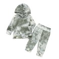 thumbnail image 1 of Diufon Infant Baby Hoodie Sweatshirt Set Toddler Long Sleeve Tie-Dye Printed Tops and Pants 2 Piece Tracksuit, 1 of 7