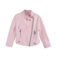 thumbnail image 1 of Diufon Toddler Boys Girls Leather Jacket Long Sleeve Zip-up Lapel Coat Fall Winter Warm Solid Color Outerwear, 1 of 7