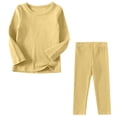 thumbnail image 1 of Diufon Kids Boys Solid Color Pajamas Set Fall Winter Comfortable Pj Soft Sleepwear Layering Long Sleeve Homewear, 1 of 5