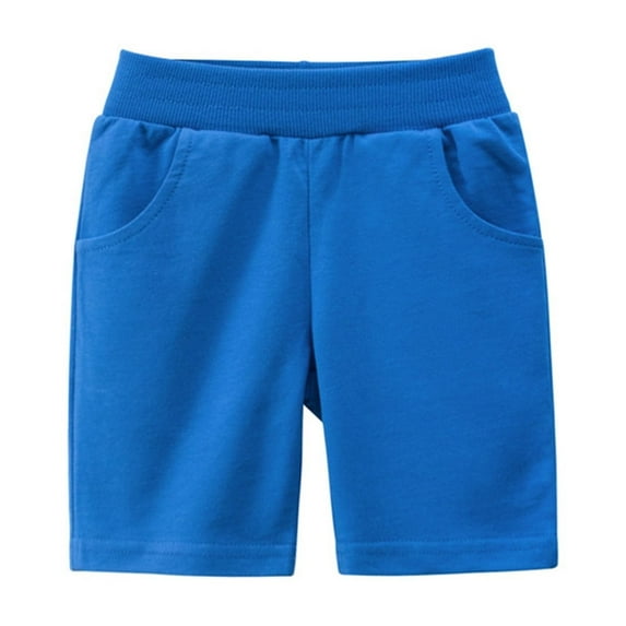 Diufon Kids Cotton Shorts Elastic Waist Lounge Shorts Summer Casual Solid Color Shorts with Pockets