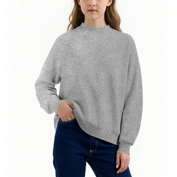 Diufon Kids Sweatshirts Boys and Girls Long Sleeve Crewneck Pullover Casual Fall Winter Warm Turtleneck Tops