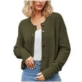 thumbnail image 1 of Diufon Knit Cardigan for Women Fall Casual Solid Color Coats Long Sleeve Button Sweaters, 1 of 7