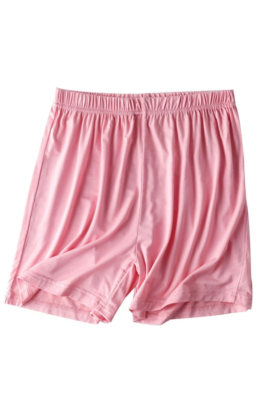 Cotton Shorts for Women Elastic Waist Lounge Shorts Summer Solid Color Homewear Shorts