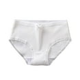 thumbnail image 1 of Diufon Knit Underwear for Women Solid Color Stretchy Briefs Midi Waist Bow Full Coverage Panties, 1 of 3