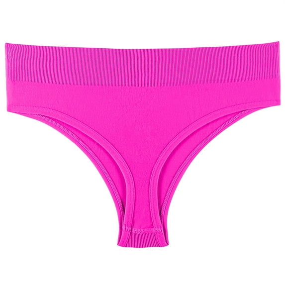Diufon Knit Womens Briefs Elastic Midi Waist Full Coverage Underpants Solid Color Panties