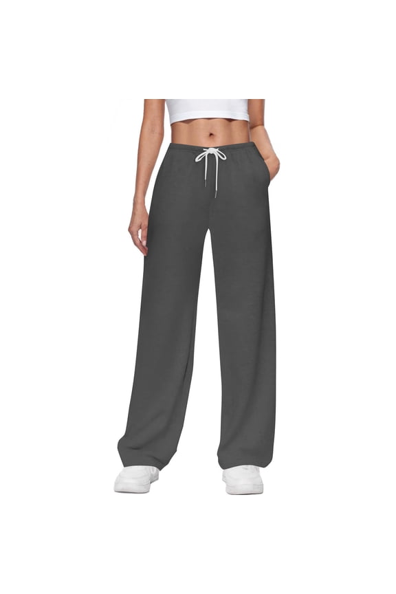 Sweatpants for Women Drawstring Elastic Low Waist Wide Leg Loose Pants for Jogger with Pockets