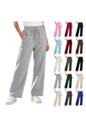 Sweatpants for Women Baggy Drawstring High Waist Fleece-lined Pants Fall Winter Warm Pants with Pockets