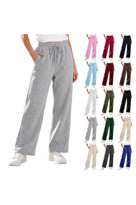 Sweatpants for Women Baggy Drawstring High Waist Fleece-lined Pants Fall Winter Warm Pants with Pockets