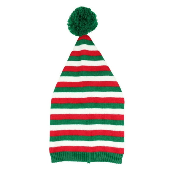 Diufon Knitted Christmas Hat for Adults Colorful Stripes Stretch Santa Party Cap Winter Warm Hat