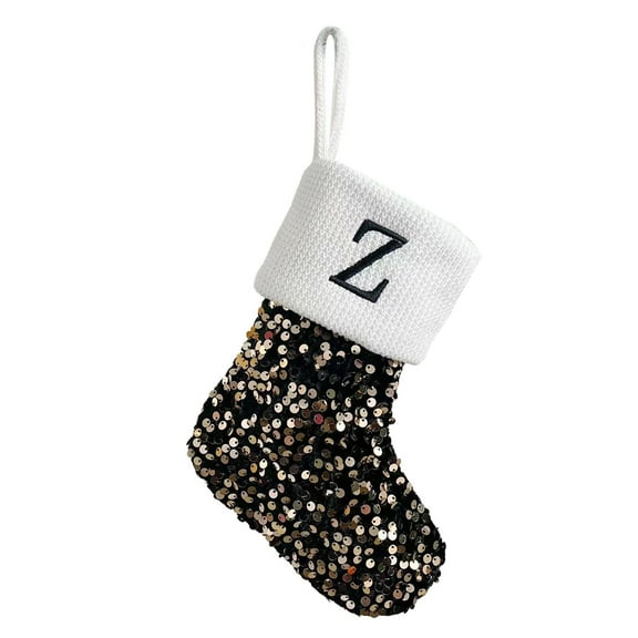 Diufon Large Christmas Stockings Sequins Glitter Embroidered Decorations Gift Bag for Family Holiday Party