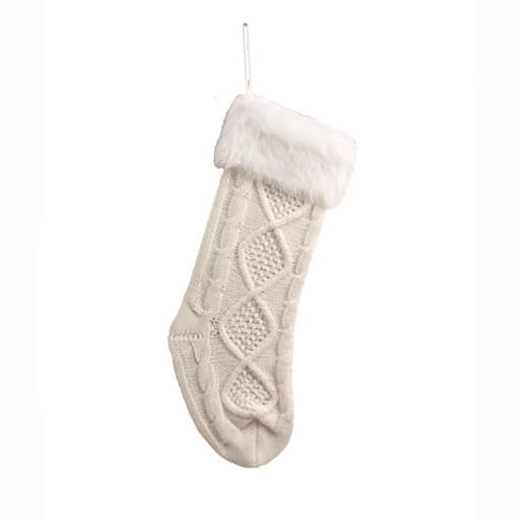 Diufon Large Christmas Stockings Trendy Plush Knitted Decorations Socks Gifts for Family Holiday Party