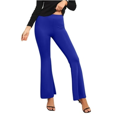 Diufon Legging Pants for Women Spring Summer Casual Solid Color Flare Pants Trendy High Waist Palazzo Pants