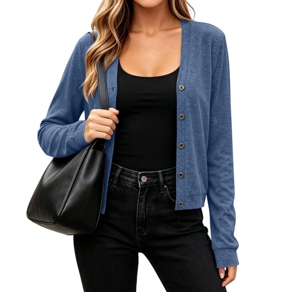 Diufon Lightweight Cardigans for Women Long Sleeve Fall Thin Button Front Cardigans Ladies Dressy Casual Blouses