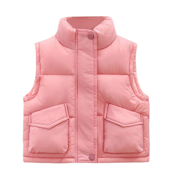 Diufon Little Boys Girls Winter Vest High Neck Lightweight Sleeveless Jacket Vest Unisex Warm Button Outwear