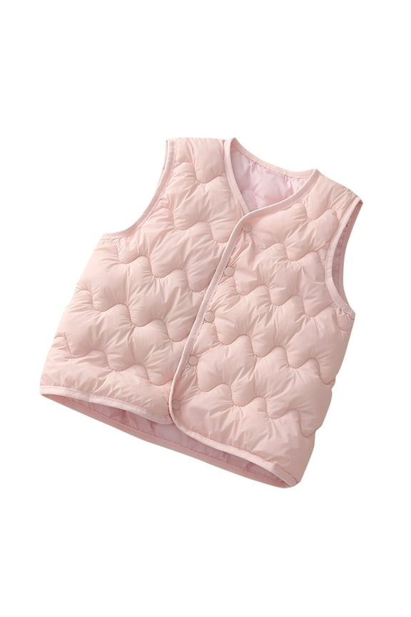 Little Boys Girls Winter Vest Lightweight Sleeveless V Neck Jacket Vest Unisex Warm Button Outwear