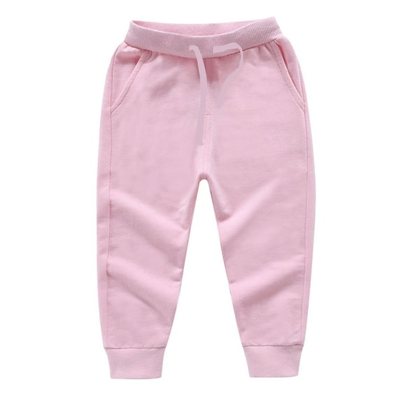 Diufon Little Kids Jogger Pants Toddler Boy Girl Elastic Waist Sweatpants with Pockets Casual Outdoor Sport Trouser
