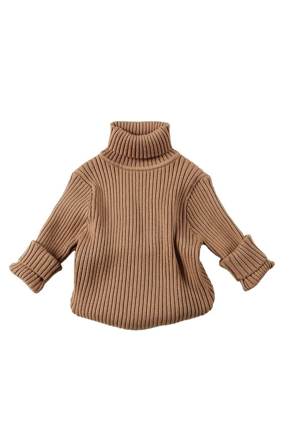 Little Kids Sweaters Toddler Baby Boys Girls Turtleneck Long Sleeve Thickened Warm Pullover Knitwear