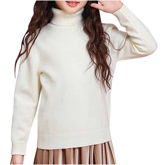 Diufon Little Kids Sweaters Toddler Baby Boys Girls Turtleneck Long Sleeve Thickened Warm Pullover Knitwear