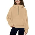 thumbnail image 1 of Diufon Little Kids Sweatshirt Boys Girls Turtleneck Half Zipper Long Sleeve Warm Pullover Tops with Pockets, 1 of 4