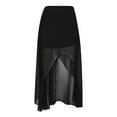 thumbnail image 1 of Diufon Long Skirts for Women Trendy Elegant High Waist Tulle Flowy Skirt Irregular A-line Solid Color Skirts, 1 of 8