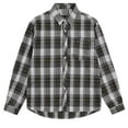 thumbnail image 1 of Diufon Long Sleeve Shirts for Men Plaid Lapel Button Down Jackets Casual Loose Versatile Coat with Pocket, 1 of 6