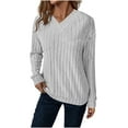 thumbnail image 1 of Diufon Long Sleeve Tees for Women V Neck Knitted Shirts Casual Loose Fall Fashion Sweaters Lightweight Tunic Tops, 1 of 9