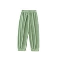 thumbnail image 1 of Diufon Lounge Pants for Kids Spring Summer Casual Elastic Waist Pants Solid Color Lightweight Trousers, 1 of 3