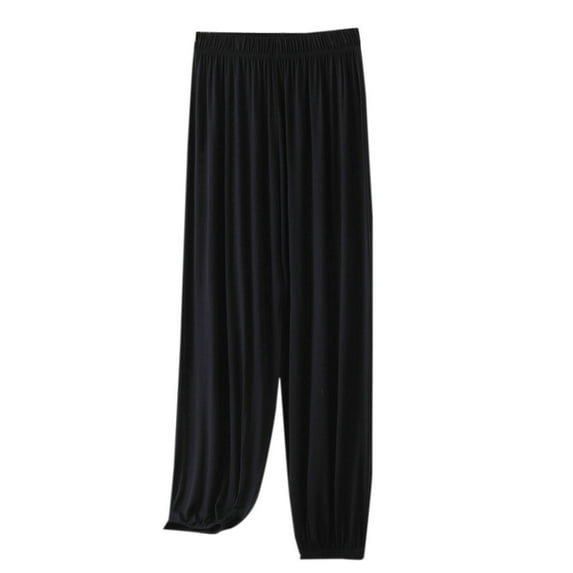 Diufon Lounge Pants for Women Elastic Waist Comfortable Pants Solid Color Casual Loose Pants