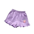thumbnail image 1 of Diufon Lounge Shorts for Toddler Girls Elastic Waist Shorts Printed Ruffle Hem Shorts with Pockets, 1 of 7