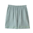 thumbnail image 1 of Diufon Loungewear Shorts for Women Full-Elastic Waisted Pajama Short Pants Solid Color Baggy Nightwear Pant (Large, Green), 1 of 3