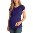 thumbnail image 1 of Diufon Maternity Tops for Women Short Sleeve Crewneck Pregnancy Pleated Tunic Shirts Casual Soft Nursing Blouse, 1 of 9