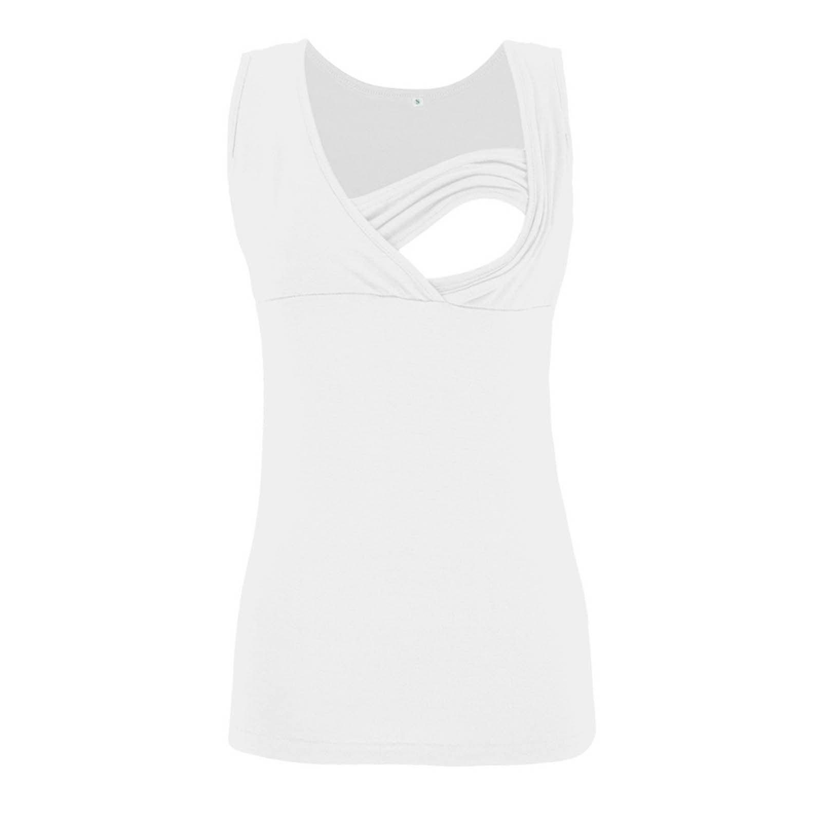 Sleeveless Maternity Nursing Double Layer Tank Top - Coral