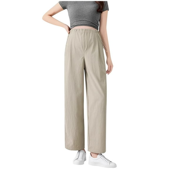 Diufon Maternity Pants for Work Over The Belly Elastic Waist Straight Leg Lounge Trousers Pregnancy Pant with Pockets