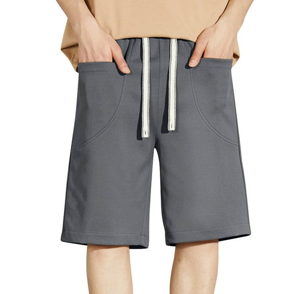 Diufon Men's Cargo Shorts Casual Outdoor Breathable Work Shorts Waist Drawstring Shorts with Pockets