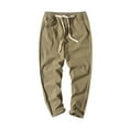 thumbnail image 1 of Diufon Men's Casual Pants Cotton Soft Drawstring Waist Straight Leg Loose Pant Solid Color Trousers with Pockets, 1 of 5