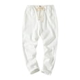 thumbnail image 1 of Diufon Men's Casual Pants Cotton Soft Drawstring Waist Straight Leg Loose Pant Solid Color Trousers with Pockets, 1 of 7
