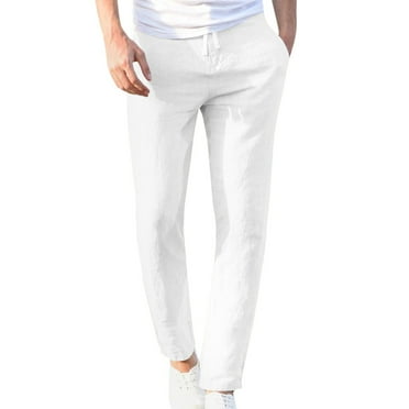 Diufon Men's Casual Pants Elastic Waist Drawstring Baggy Versatile Tapered Jogger Pants with Pockets