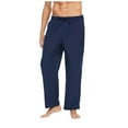 thumbnail image 1 of Diufon Men's Casual Wide Leg Pants Elastic Waist Drawstring Loose Pant Soft Breathable Trousers with Pockets, 1 of 6