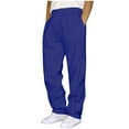 thumbnail image 1 of Diufon Sweatpants for Men Elastic Waisted Straight Leg Loose Pants Solid Color Athletic Jogger Pant with Pockets, 1 of 5