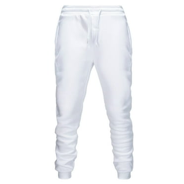 Diufon Men's Fleece Pant Casual Elastic Waisted Drawstring Warm Sweatpants Solid Color Versatile Pants with Pockets