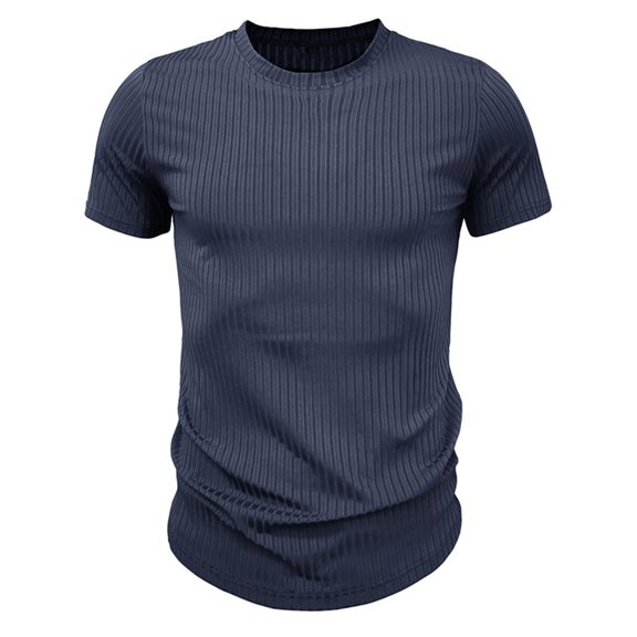 Diufon Men's Mock Turtleneck Sweater Casual Short Sleeve Basic Tops Solid Color Ribbed Knit Pullover Tee