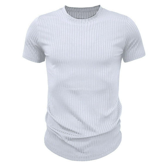 Diufon Men's Mock Turtleneck Sweater Casual Short Sleeve Basic Tops Solid Color Ribbed Knit Pullover Tee