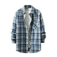 thumbnail image 1 of Diufon Men's Shirts Jacket Casual Long Sleeve Plaid Lapel Button Down Shirt Spring Summer Lightweight Blouse, 1 of 3
