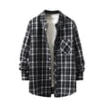 thumbnail image 1 of Diufon Men's Shirts Jacket Casual Long Sleeve Plaid Lapel Button Down Shirt Spring Summer Lightweight Blouse, 1 of 3